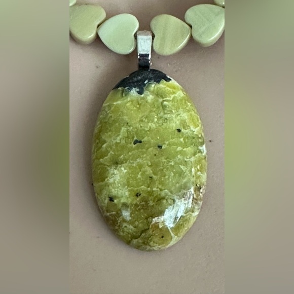 Adjustable 16-1/2 inch Jade and Lizardite gemstone bead Necklace NWOT - Picture 5 of 9